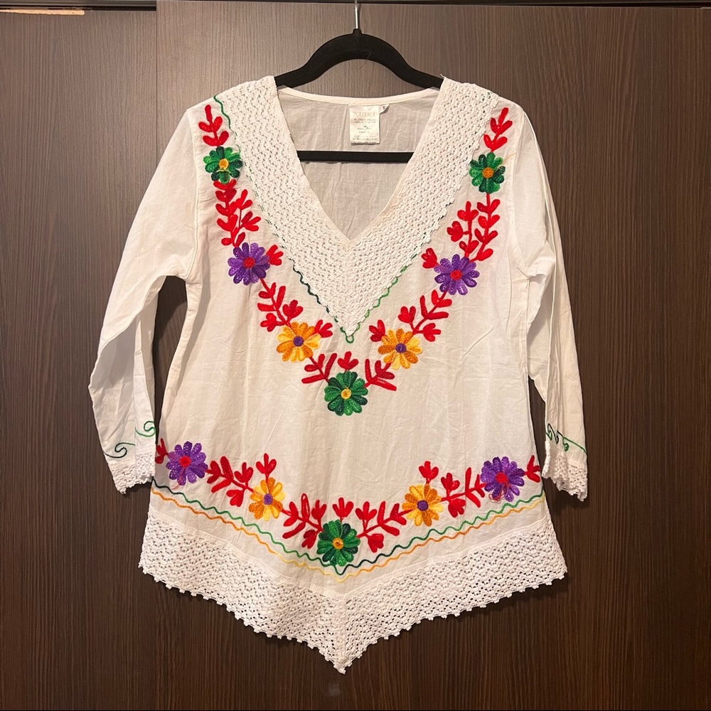 White embroidered shirt